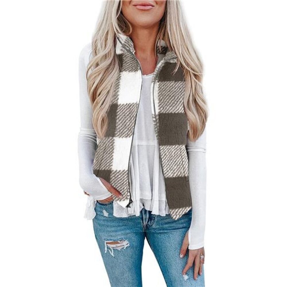 Cozy Sherpa Fleece Vest Lightweight Fuzzy Jacket for Women